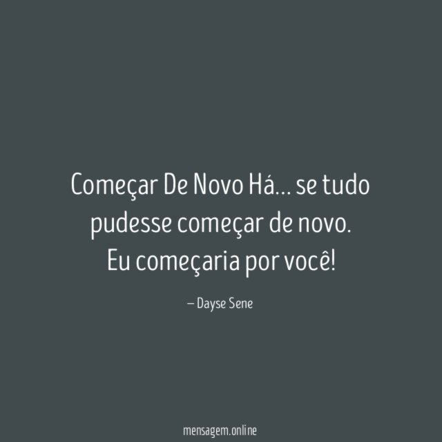 Começar De Novo