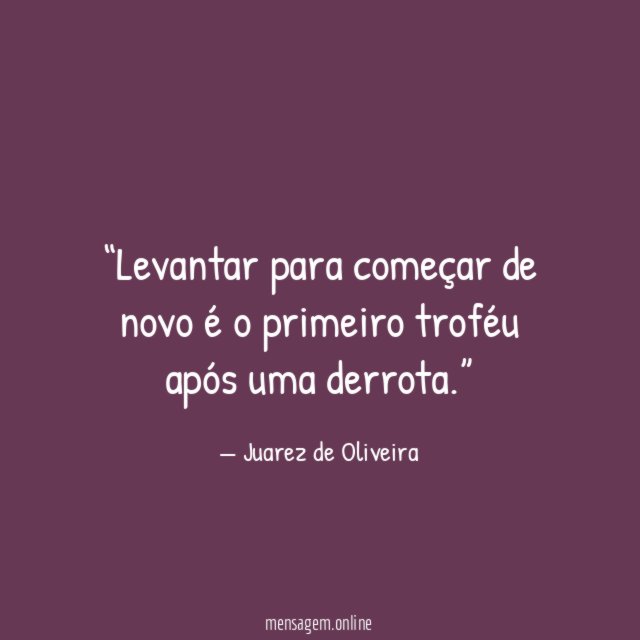 Levantar para começar de novo é o primeiro