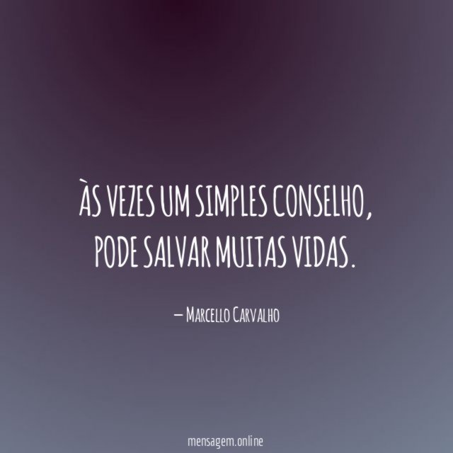 Às vezes um simples conselho