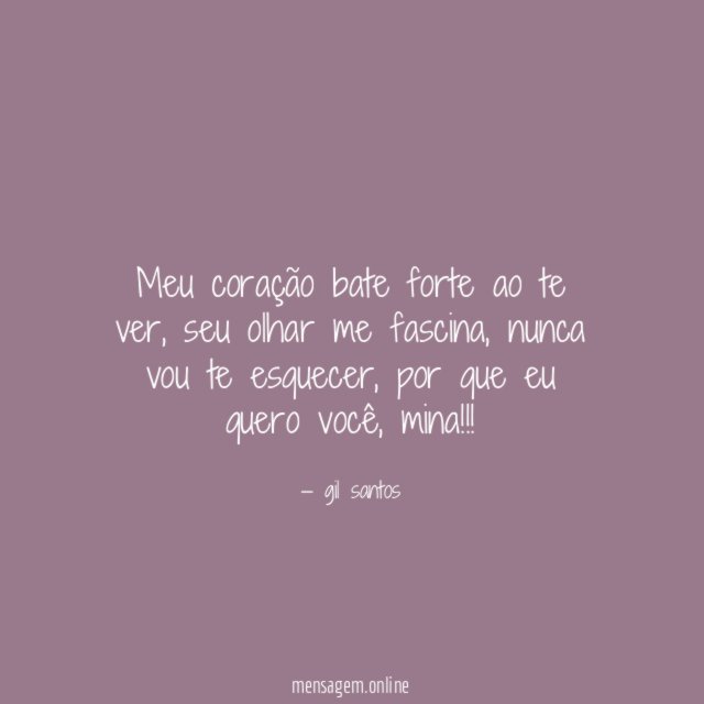 Meu coração bate forte ao te ver