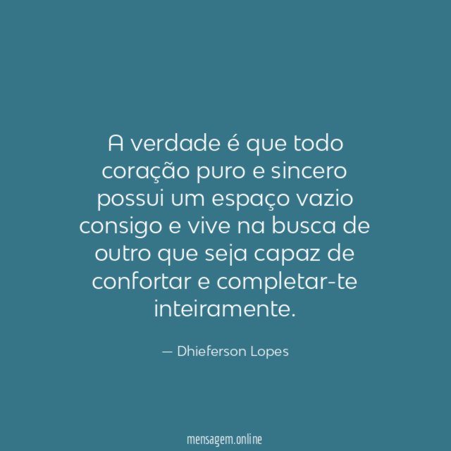 A verdade é que todo coração puro
