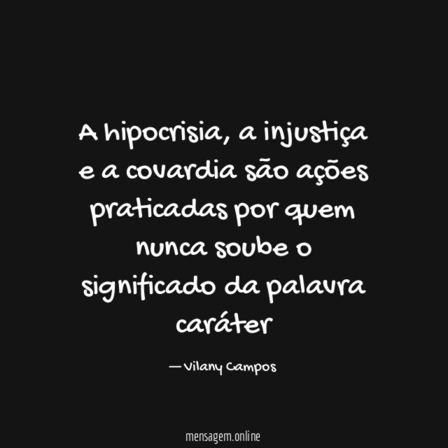 A hipocrisia