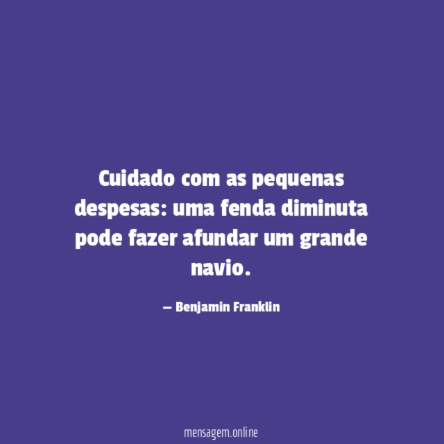 Cuidado com as pequenas despesas