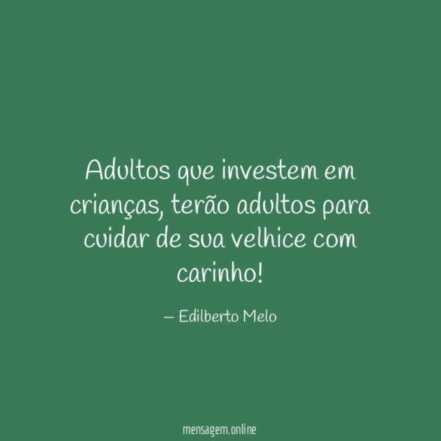 Adultos que investem em crianças