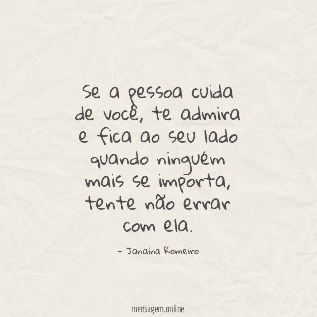 Se a pessoa cuida de você