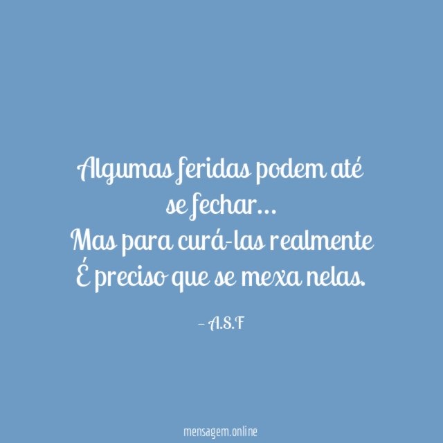 Algumas feridas podem até se fechar