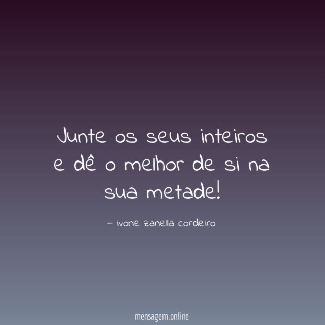 Junte os seus inteiros e dê o melhor