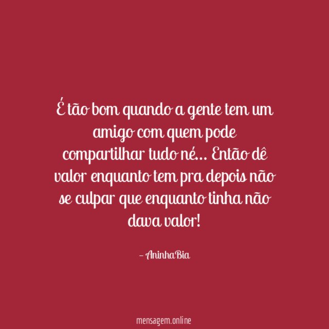 É tão bom quando a gente tem um