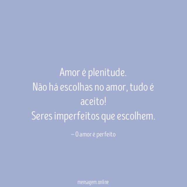 Amor é plenitude
