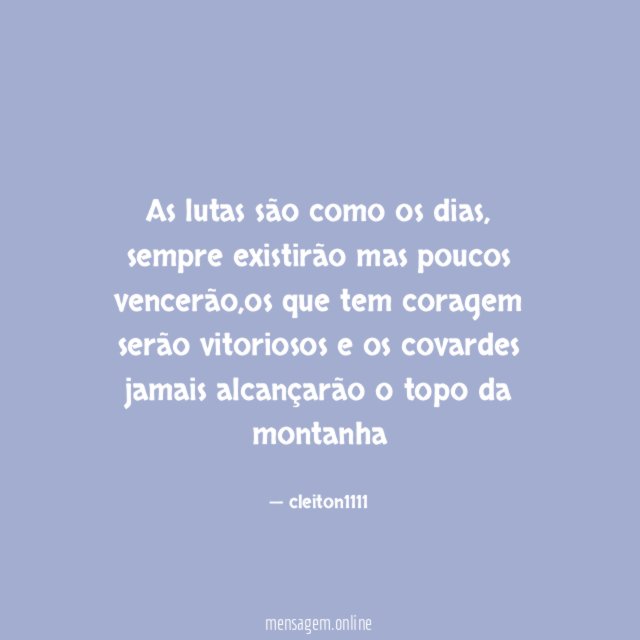 as lutas são como os dias