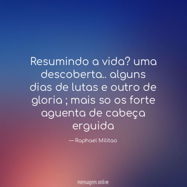 Resumindo a vida