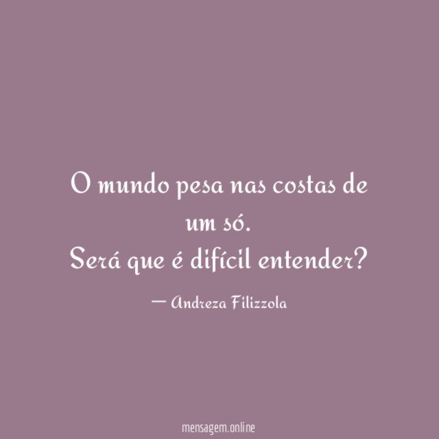 O mundo pesa nas costas de um só