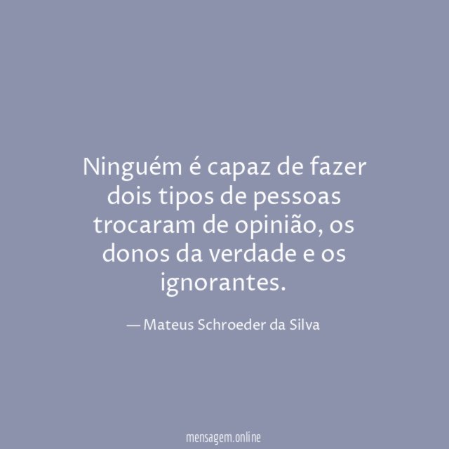Ninguém é capaz de fazer dois tipos de