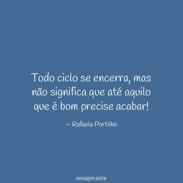 Todo ciclo se encerra