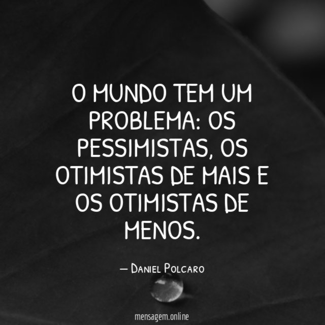 O mundo tem um problema