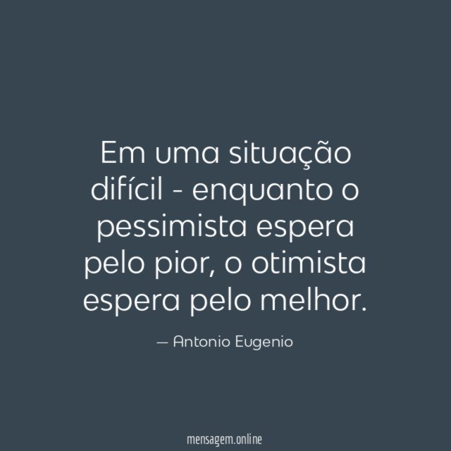 Em uma situação difícil - enquanto o pessimista