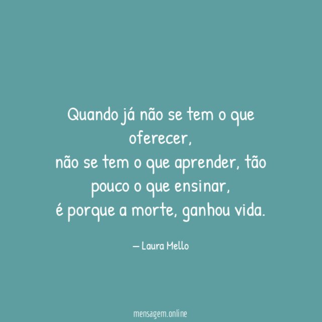 Quando já não se tem o que oferecer