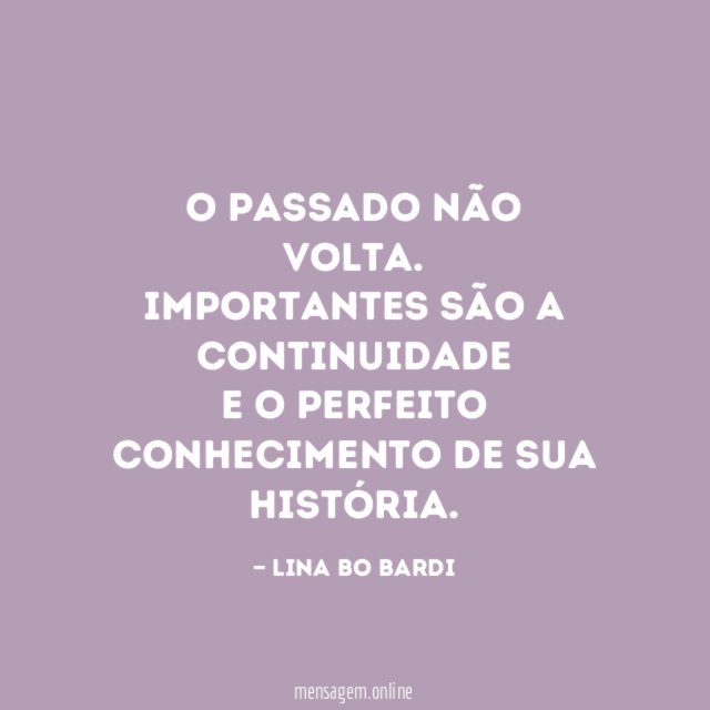 O passado não volta