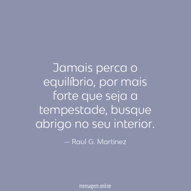 Jamais perca o equilíbrio