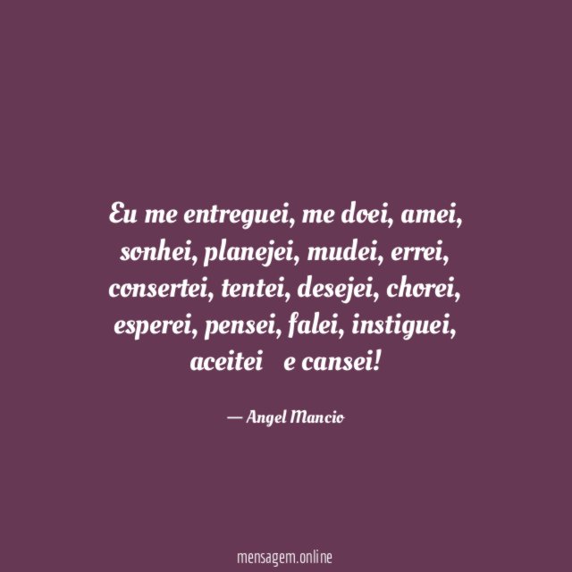 Eu me entreguei