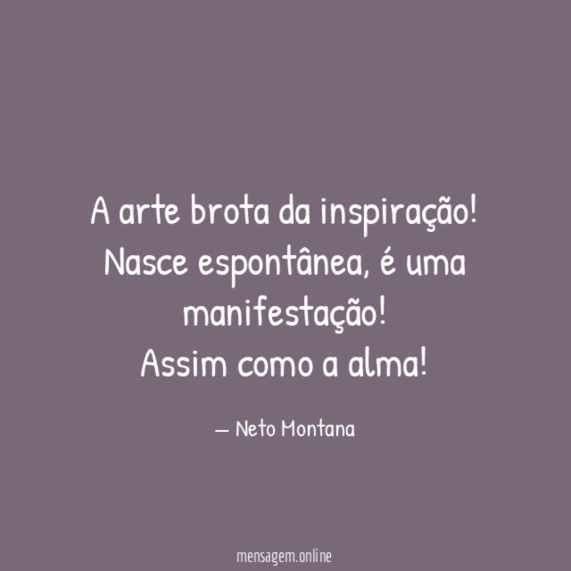 A arte brota da inspiração