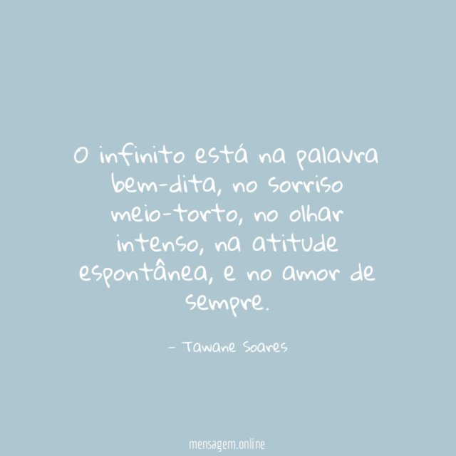 O infinito está na palavra bem-dita