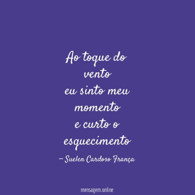 ao toque do vento eu sinto meu momento e curto o esquecimento