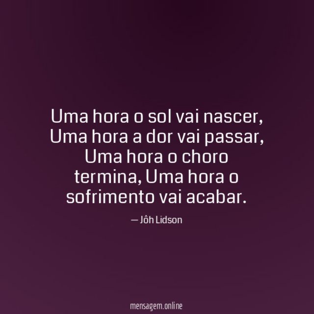 Uma hora o sol vai nascer