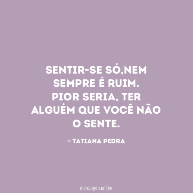 Sentir-se só
