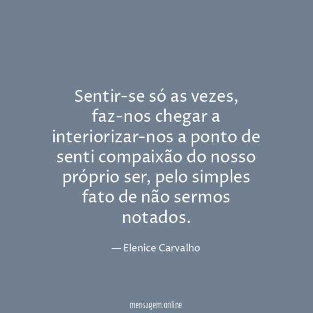 Sentir-se só as vezes