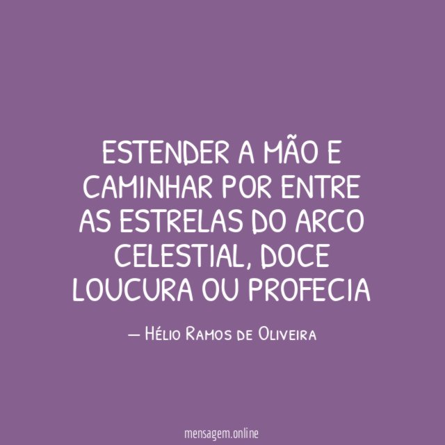 Estender a mão e caminhar por entre as