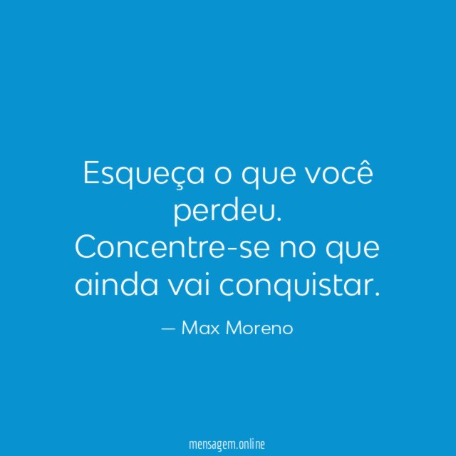 Esqueça o que você perdeu