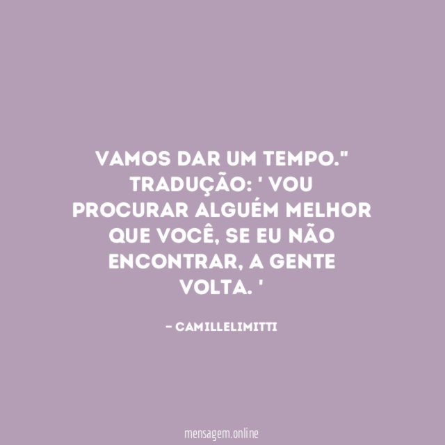 VAMOS DAR UM TEMPO