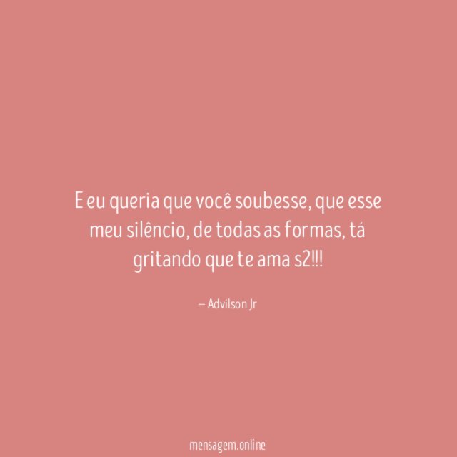 E eu queria que você soubesse