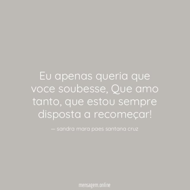 Eu apenas queria que voce soubesse
