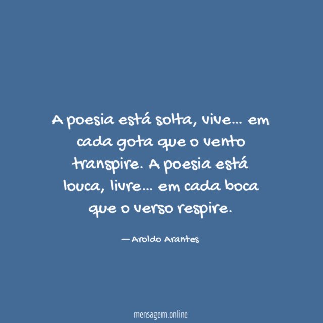 A poesia está solta