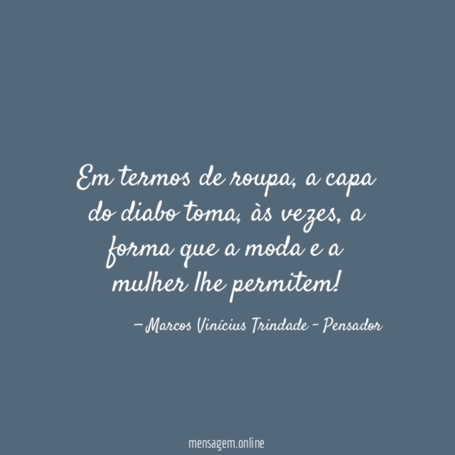 Em termos de roupa