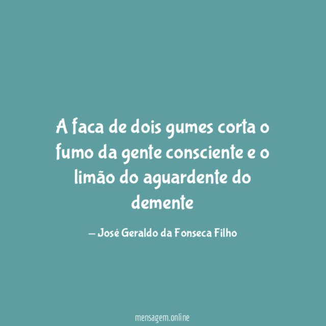 A faca de dois gumes corta o fumo