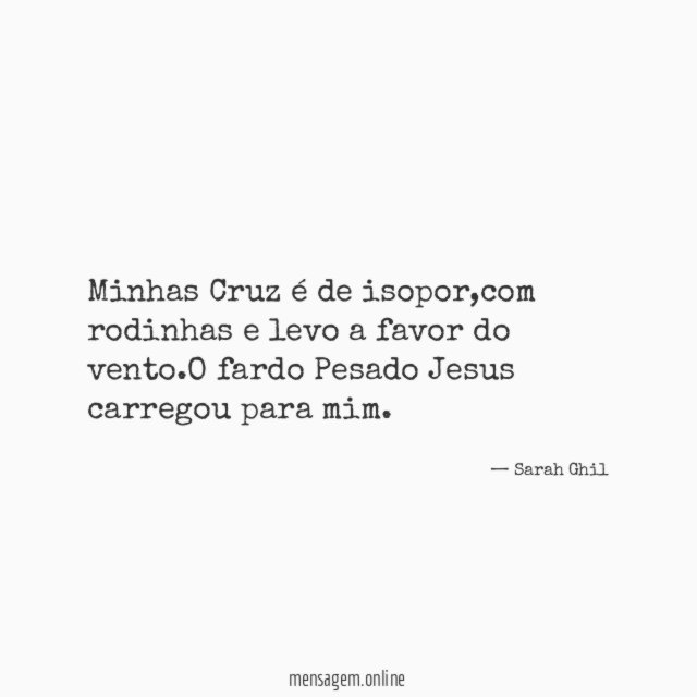 Minhas Cruz é de isopor