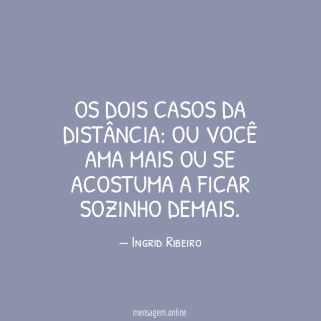 Os dois casos da distância