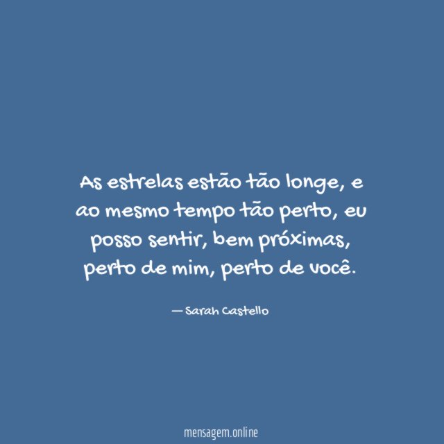 As estrelas estão tão longe