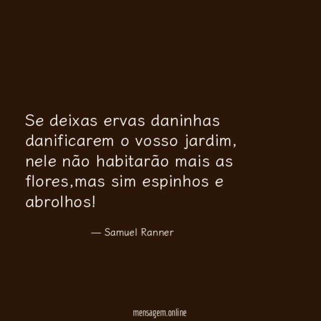 Se deixas ervas daninhas danificarem o vosso jardim