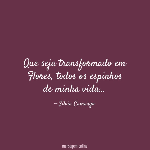 Que seja transformado em Flores