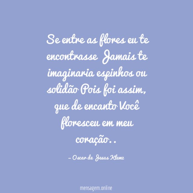 Se entre as flores eu te encontrasse Jamais