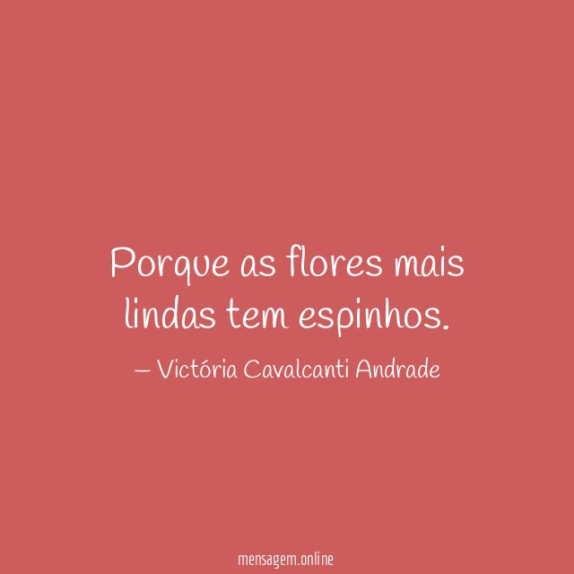 Porque as flores mais lindas tem espinhos
