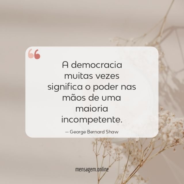 A democracia muitas vezes significa o poder nas