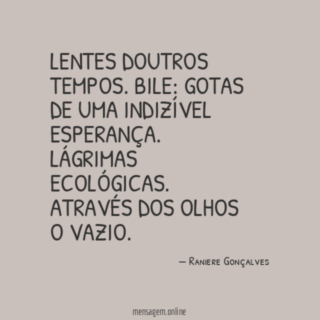 Lentes doutros tempos