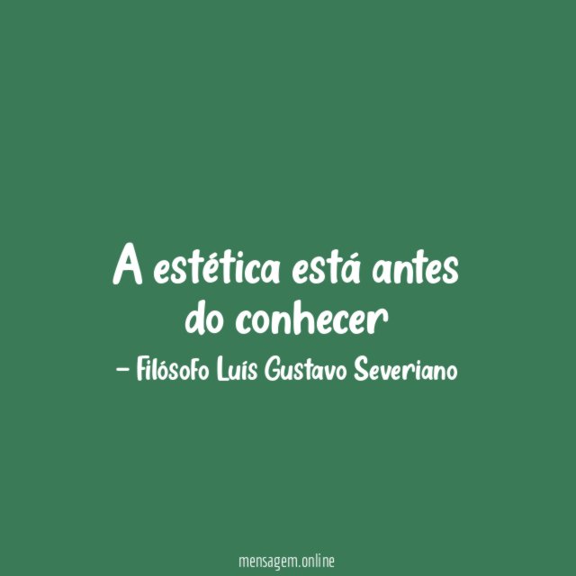A estética está antes do conhecer