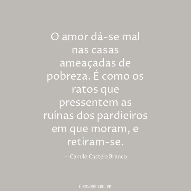O amor dá-se mal nas casas ameaçadas de pobreza