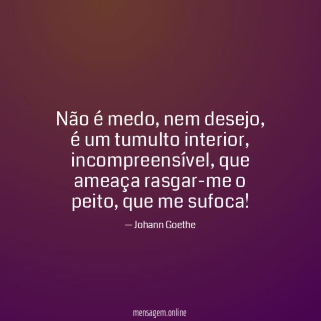 Não é medo